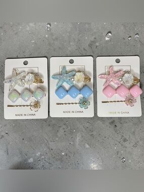 Starfish & Flower 3 pc Hair Clips (Pick 1)